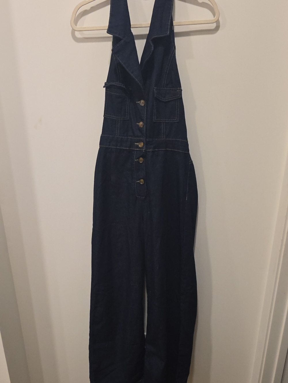 Dark Blue Women's Denim Jumpsuit Overalls